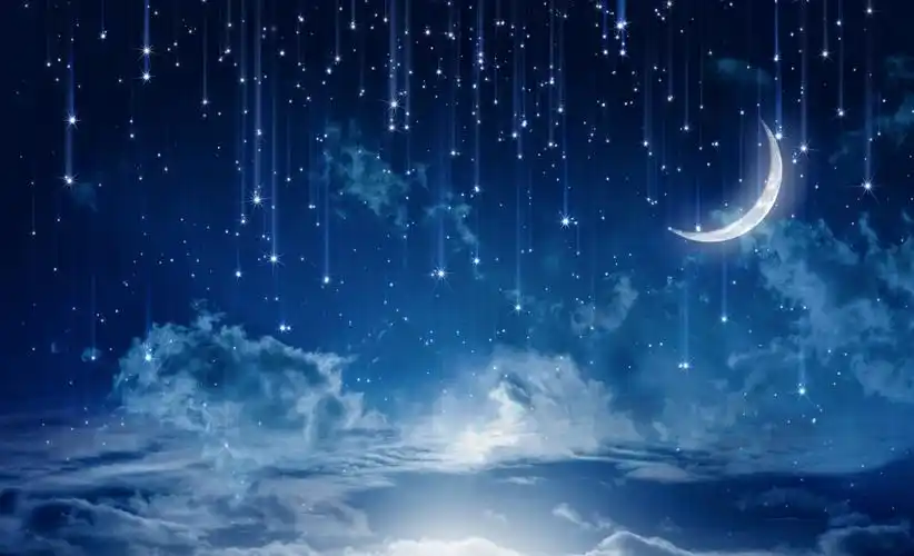 明月 月光 星星 晚上 4k风景壁纸