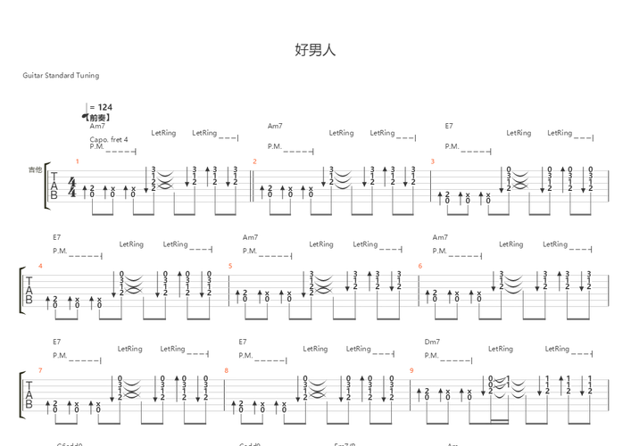 好男人(一把吉他改编版)吉他谱(gtp谱)_张镐哲 - 吉他社