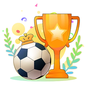 手绘卡通足球世界杯欧洲杯冠军奖杯装饰