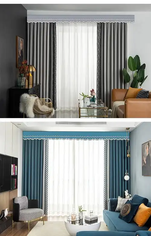 瑞齐帘头成品窗幔帘头窗帘窗帘客厅欧式装饰平幔窗帘顶部免打孔自粘每