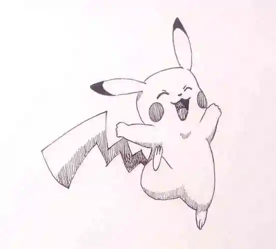 跟着动漫学画画精灵宝可梦皮卡丘初稿起型