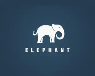 elephant标志设计大象动物剪影教育培训简约商标设计图标图形标志logo