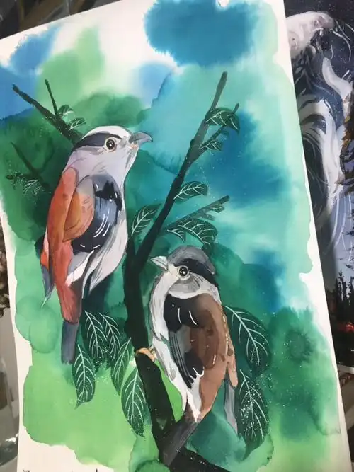 水彩画 干湿结合