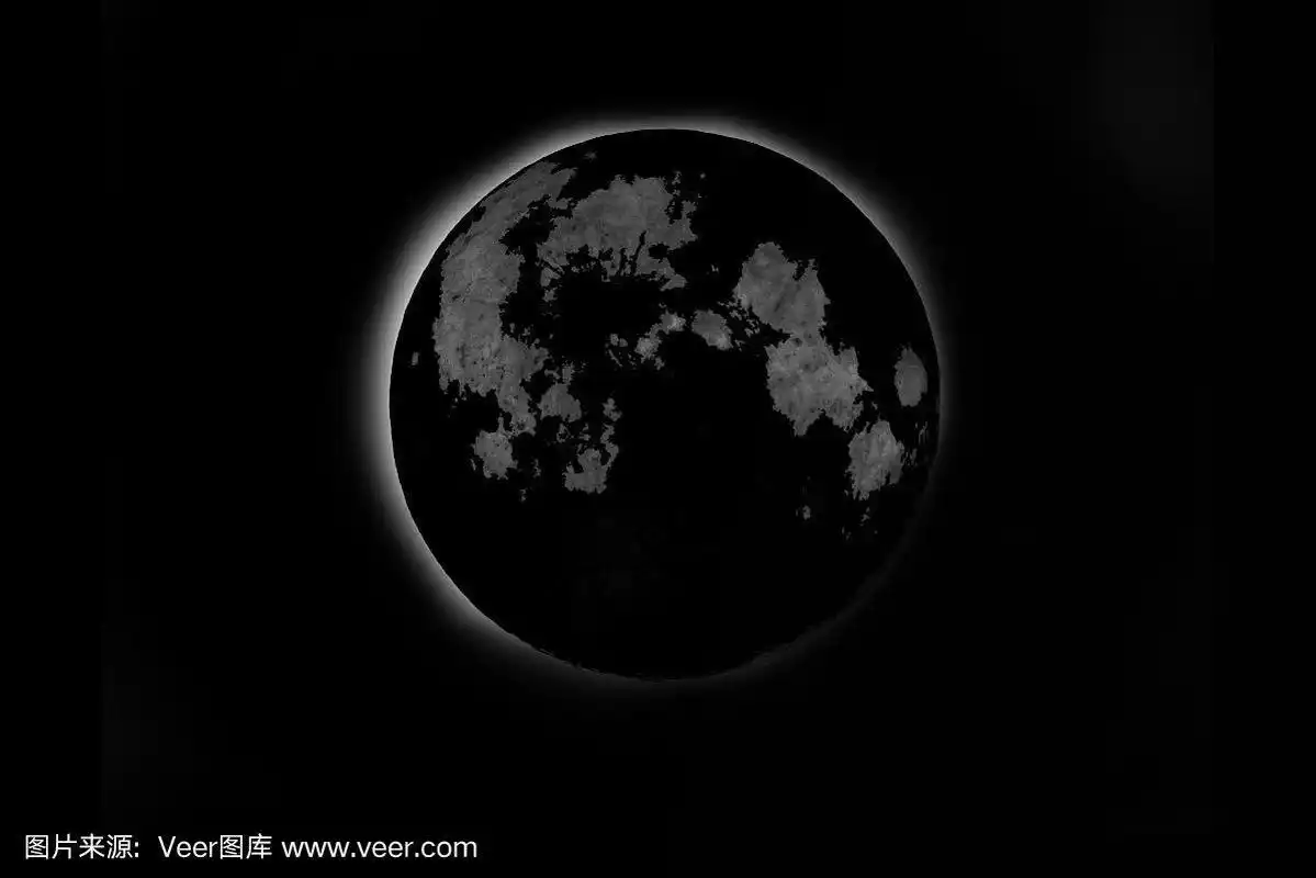 天上有一轮黑月亮,一个月食,一个满月