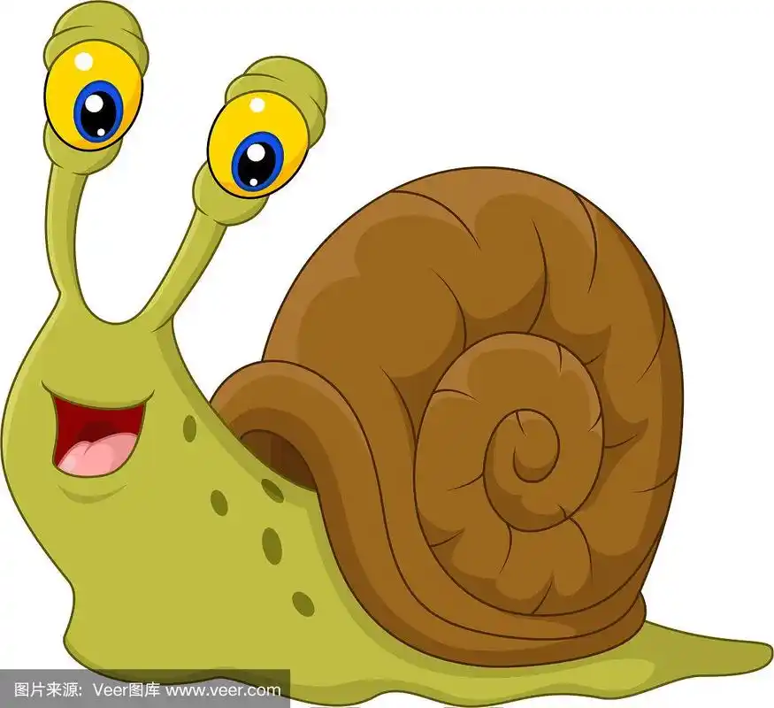 可爱的蜗牛卡通孤立在白色的背景