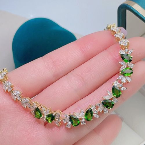 新纯天然俄罗斯透辉石手链精品全净体满火彩深林绿925银支持检测