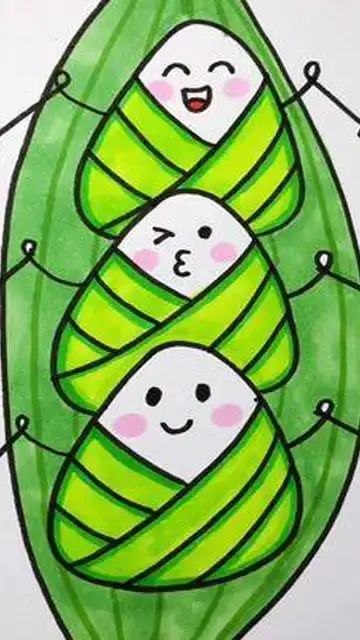 简笔画教程 #零基础学画画 #简笔画粽子