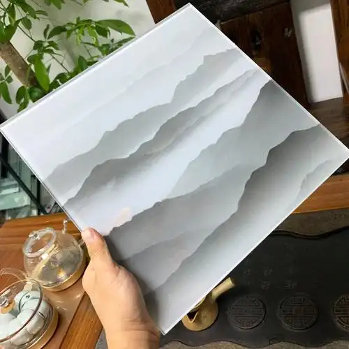 山水画艺术玻璃钢化高温uv数码打印彩绘中空艺术玻璃定制厂家直销