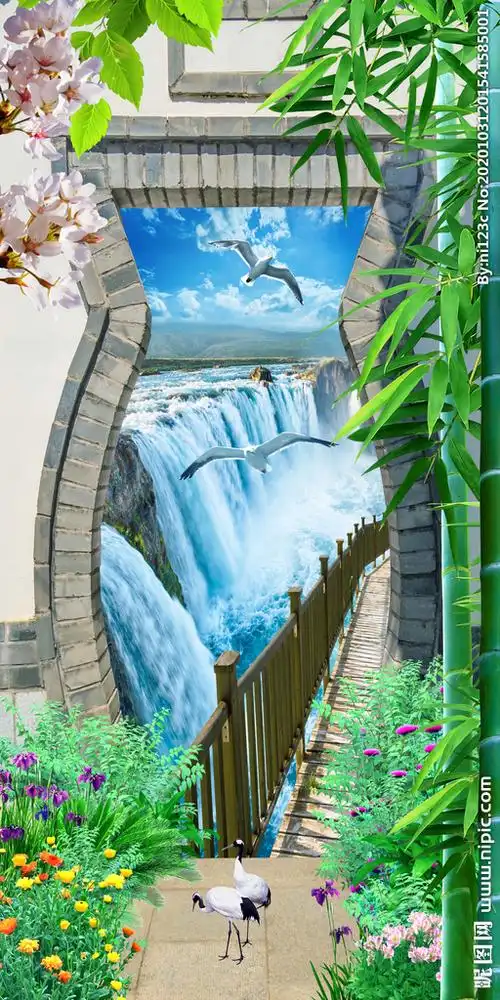 自然风光3d风景画玄关