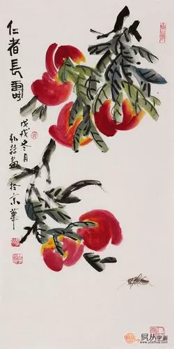 艺术欣赏:送老人显孝心 收藏装饰寓意极好的寿桃国画