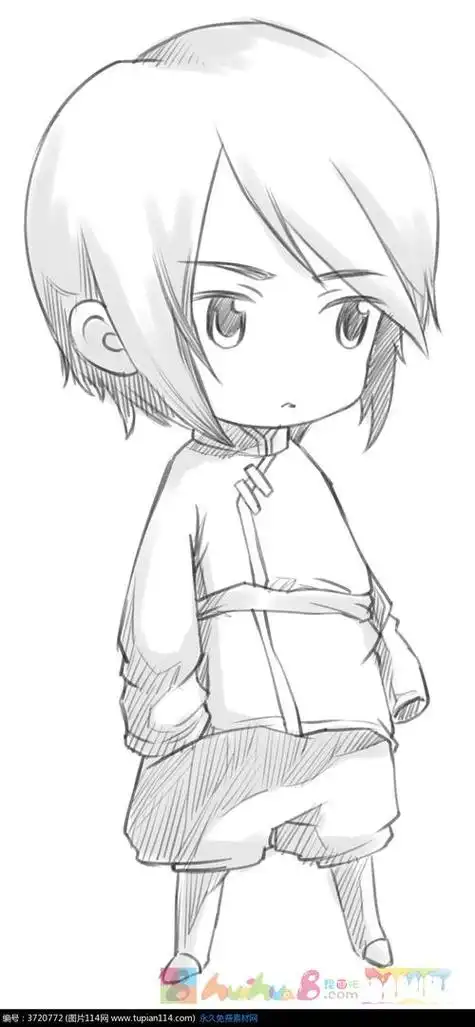 图片q版可爱小男孩简笔画动漫人物的男生帅气冷酷简笔画男孩简笔画