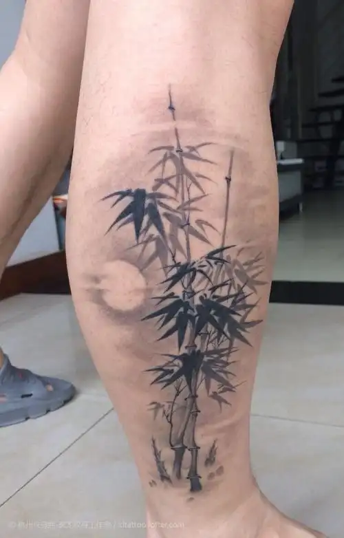 顾客发来竹子纹身恢复后的效果,.