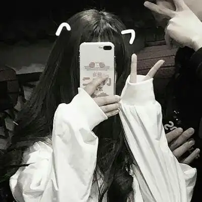 女生头像手机挡脸图片