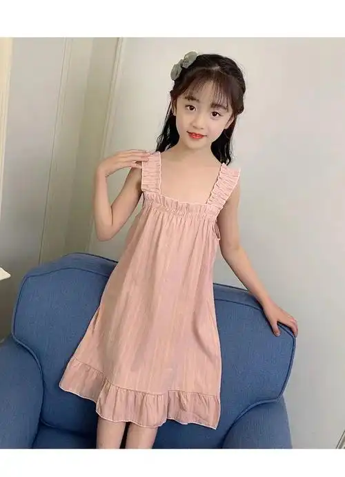 凯蒂猫3612岁女童女童吊带睡裙夏薄款儿童睡衣女中大童宝宝可爱甜美