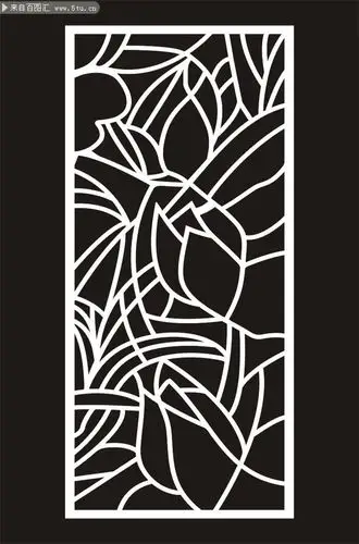 精美玄关雕刻花纹矢量图片素材