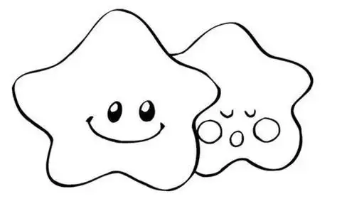 漂亮的卡通小星星简笔画画法风景简笔画星星卡通星星月亮简笔画图片