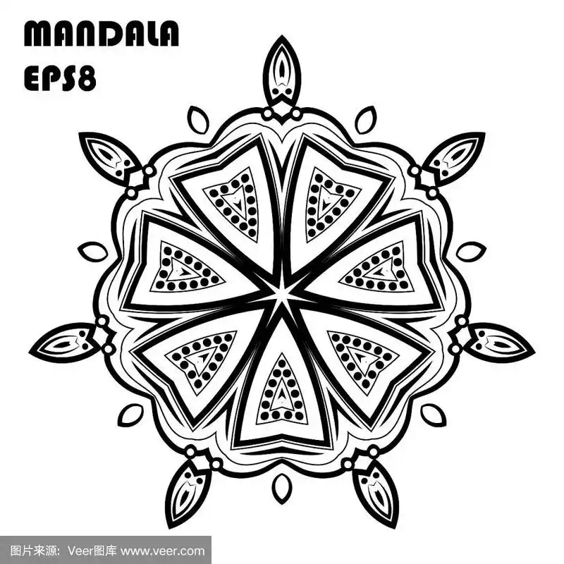 花曼陀罗着色书元素