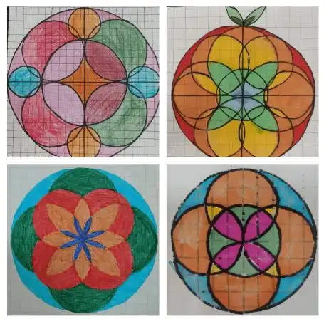 学生在展示过程中个个兴趣盎然,纷纷讲出自己是怎样通过平移,旋转创造