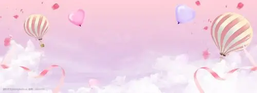情人节热气球淘宝海报背景