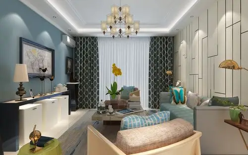 不一样的新中式风格装修效果图 10万全包120平三居