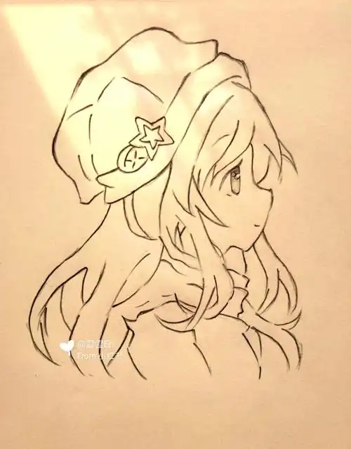 画个侧脸小姐姐过程