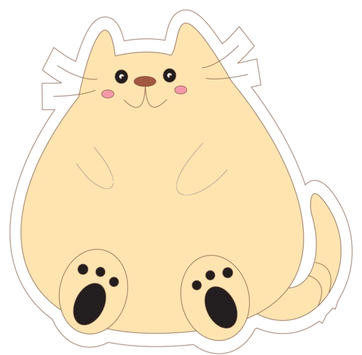 可爱小黄猫卡通简笔画