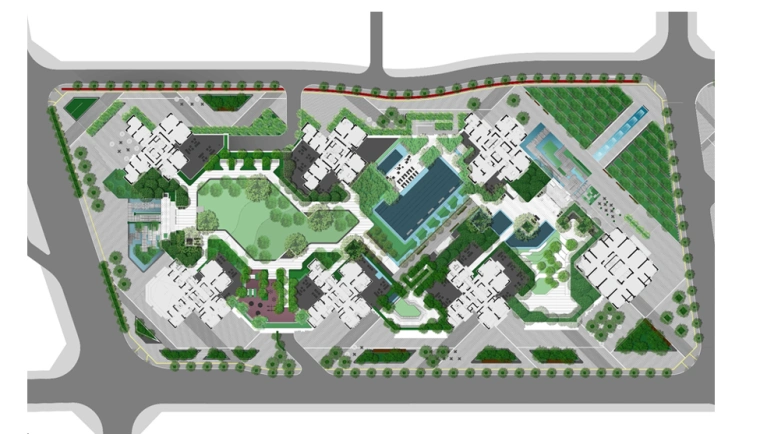 现代简洁自然 精致舒适住宅景观规划设计