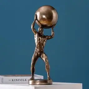 现代轻奢简约大力士举球人物雕塑摆件励志创意送礼物乔迁恭贺礼品