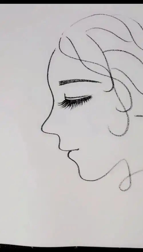 画画原来如此简单#画女孩侧脸