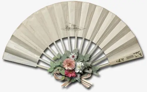 花朵折扇免抠素材免费下载_觅元素51yuansu.com