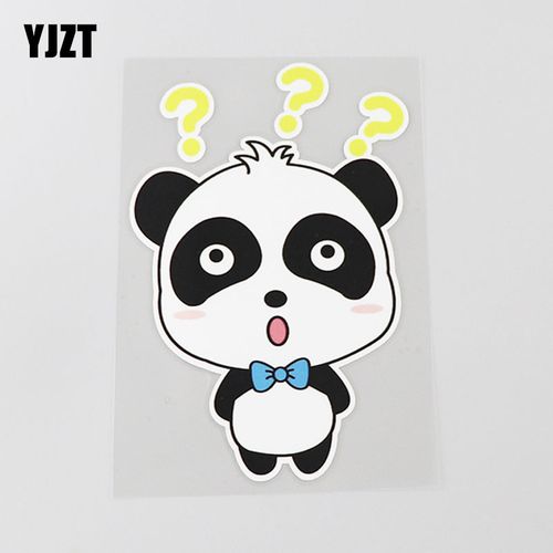 yjzt 个性问号熊猫可爱车贴装饰卡通保险杠汽车贴纸 cs0810