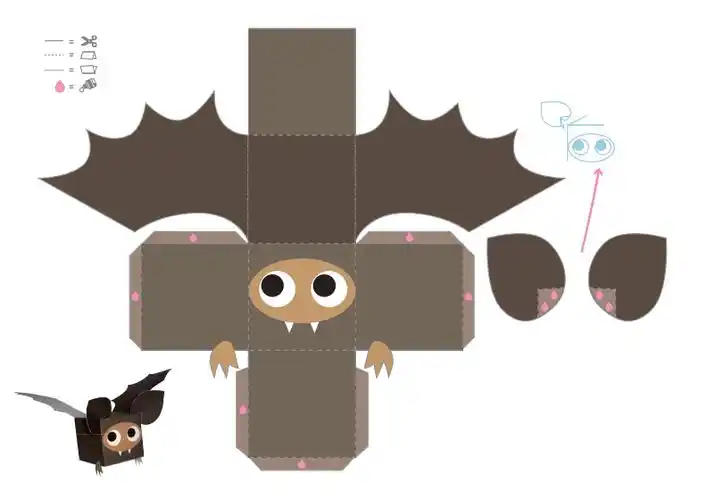 简单纸模可爱蝙蝠pdf1页