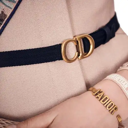 【包税】dior/迪奥 2021年新款 女士黑色提花帆布腰带20毫米b0040cnrb