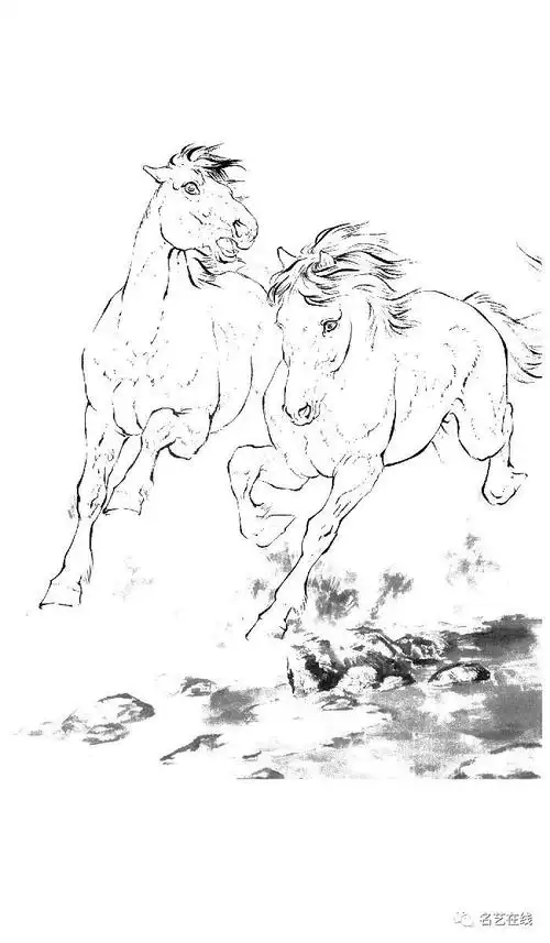 国画技法工笔马的画法附骏马白描图70幅