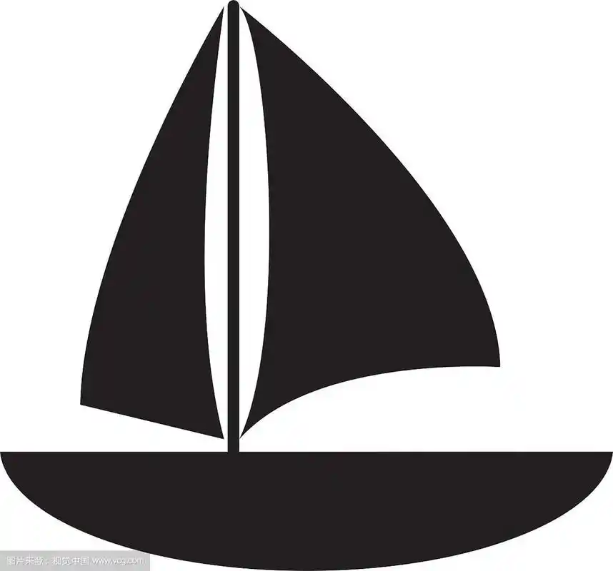 剪影帆船航行水上娱乐