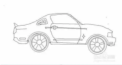 画野马跑车简笔画
