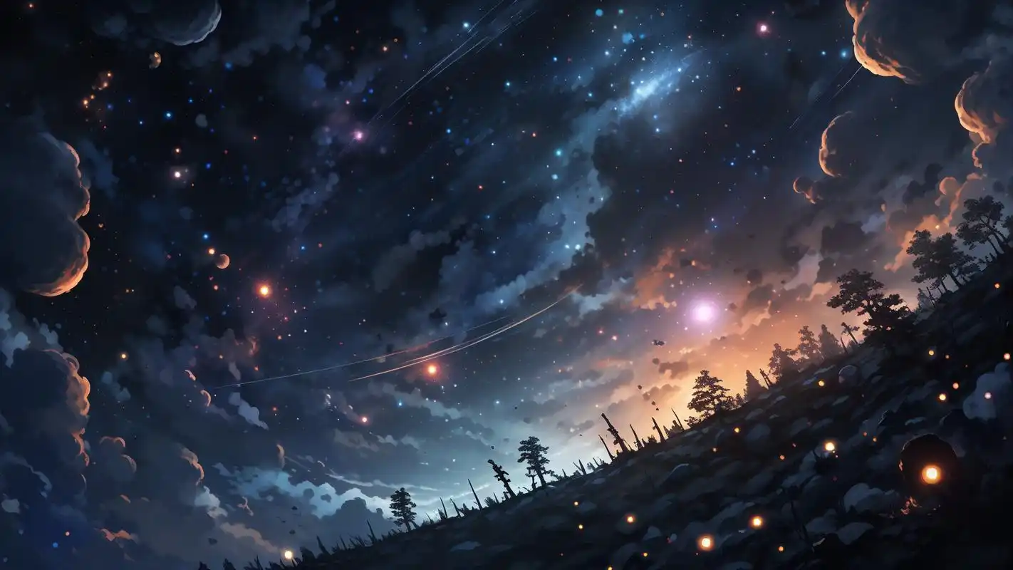二次元星空壁纸4k超高清90梦幻又浪漫 这组二次元星空壁纸真是太美