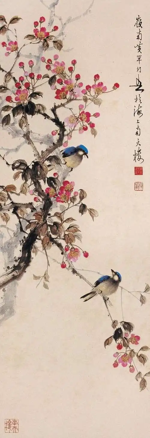 "精研国画,善绘山水,人物,花卉,鱼虫,鸟兽,尤以花鸟画,山水画功夫独到