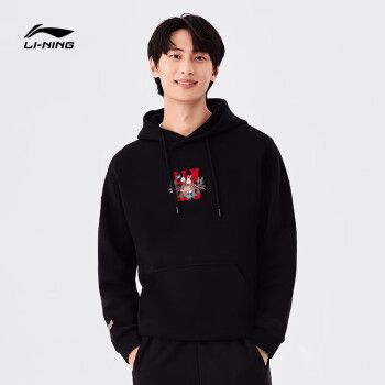 李宁(li-ning)肖战同款卫衣男女同款日进斗金宽松套头连帽上衣外套