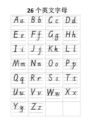 英语特级教师推荐:小学英语26个字母卡 书写练习 规范笔画!珍藏