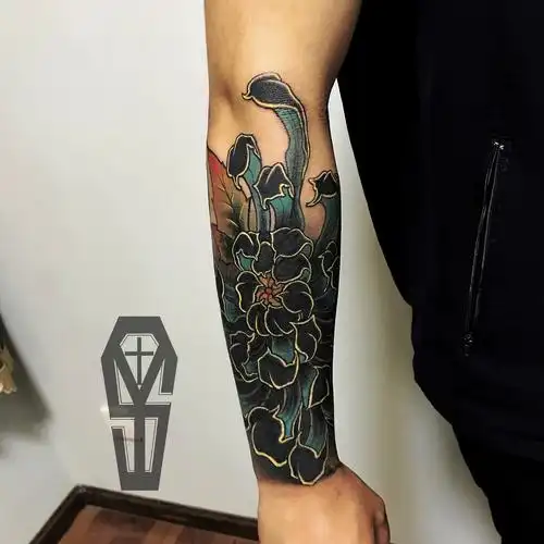 小臂外侧旧纹身遮盖|纯艺术|绘画|异士刺青_原创作品-站酷zcool