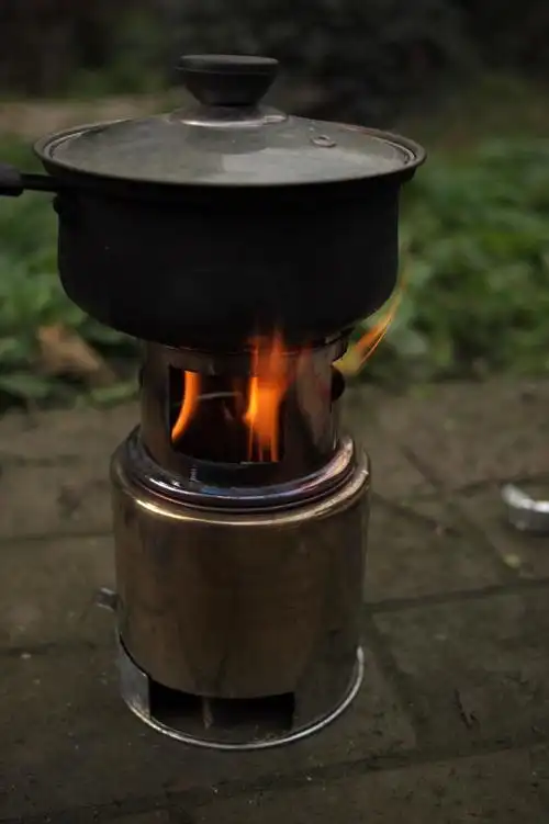 自制实用美观便携式287克柴火炉及户外试验