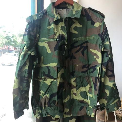 老式迷彩服套装八七式铜扣屁橄榄绿夏迷原套带补丁作训外套