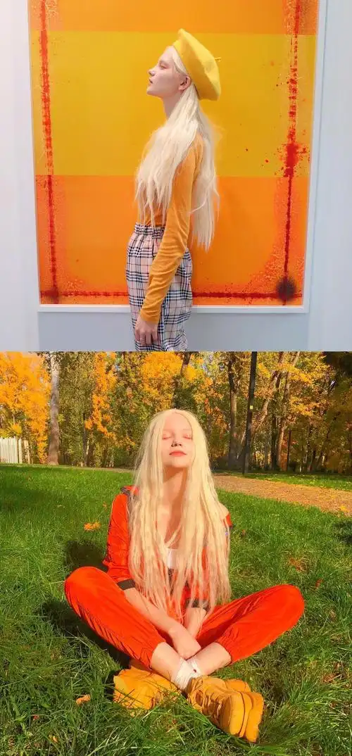 文艺酷炫的彩虹少女乌克兰女孩katiewestwood你们染过什么