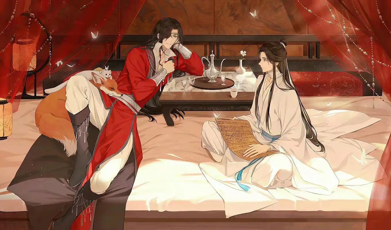 天官赐福新修番外,花城未梳妆,眼罩都没有戴,殿下却看得出神