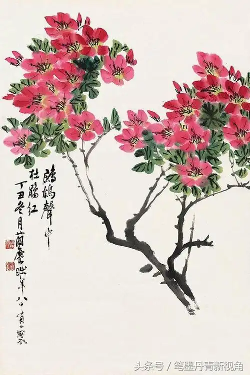 专题国画之二十——杜鹃花