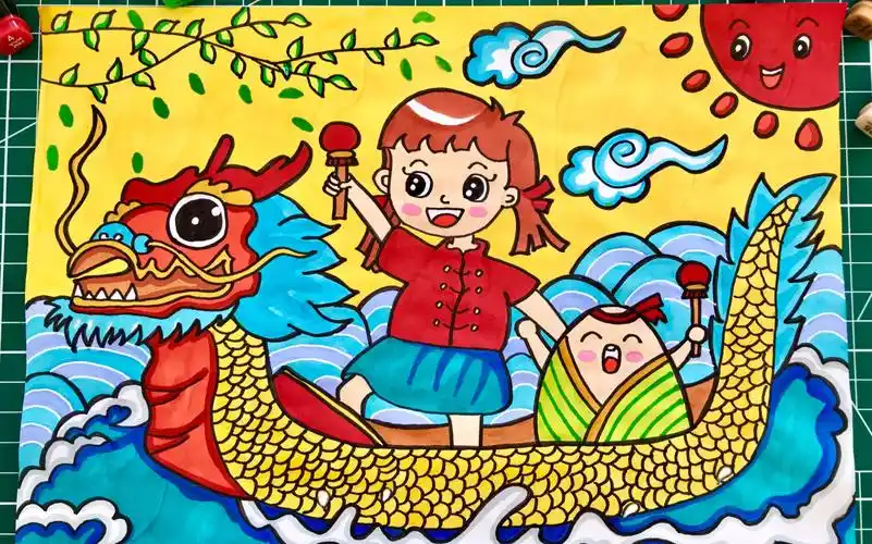 可爱的端午节儿童画,小学生端午节主题绘画,好看又实用!