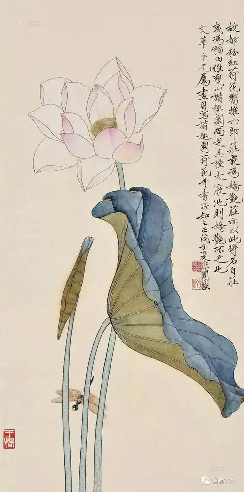 名家笔下的荷花蜻蜓清凉