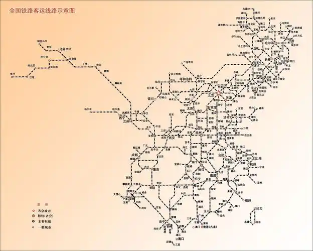 全国铁路客运线路示意图_铁路线路图_地之图