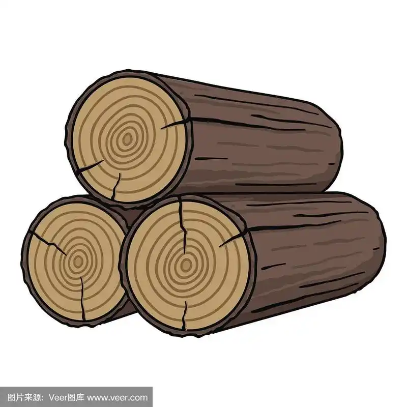 堆栈的日志图标在卡通风格孤立的白色背景.